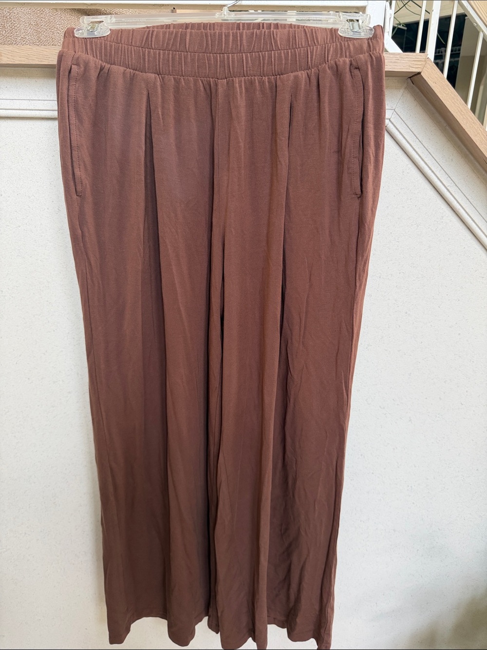 LOGO by Lori Goldstein Wide Leg Pants in Rust Brown